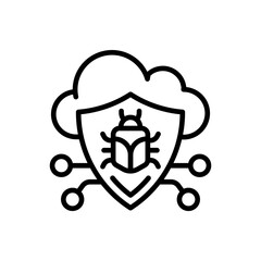 Cloud Antivirus icon in vector. Logotype