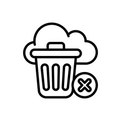 Cloud Delete icon in vector. Logotype