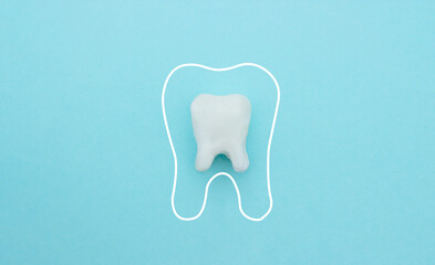 Protective vortex around tooth model. Oral dental hygiene concept.