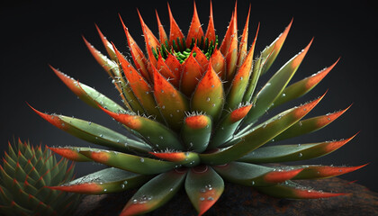 Realistic Aloe Vera Flower. Generative AI.