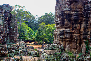 Angkor Thom Bayon Temple at Angkor Wat in Siem Reap, Cambodia