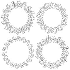 colouring book, painted wreaths with flowers
