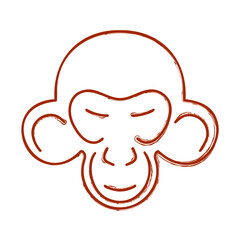monkey brush on white background, vector illustration.