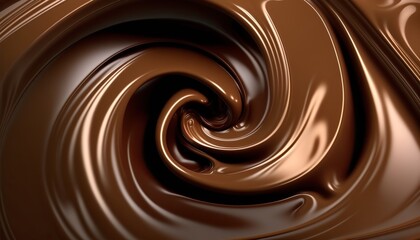 Obraz na płótnie Canvas chocolate swirl, creamy liquid brown background,ai generative content