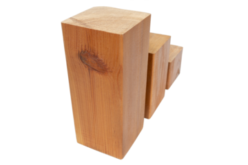 varnished wooden bars on an isolated white background, close-up