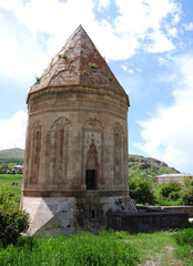 Fototapeta na wymiar Halime Hatun Vault is a Seljuk mausoleum located in the Gevas district of Turkey.