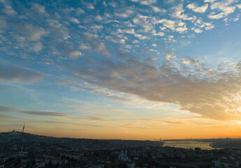 Istanbul Bosphorus Drone Photo, Cengelkoy Uskudar, Istanbul Turkiye