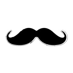 mustache brush on white background, vector illustration.