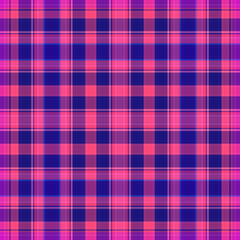 Fototapeta premium Nautical gingham in coastal beach house check fabric tile. Seamless red blue white sailor flannel textile tartan repeat swatch.