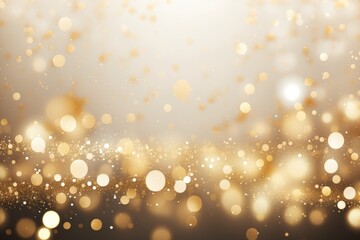 Golden glitter bokeh lights holidays background, Generative AI