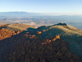 Aerial view of Konyavska mountain near Viden Peak, Bulgaria
