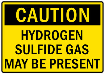 Obraz premium Hydrogen hazard sign and labels hydrogen sulfide gas may be present