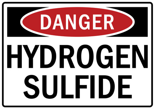 Hydrogen hazard sign and labels hydrogen sulfide