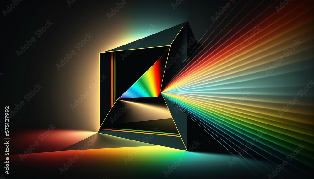 Wall mural beautiful prismatic light prism diamond abstract background with rainbow colors new quality universa