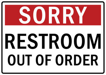 Out of order sign and labels