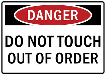 Out of order sign and labels