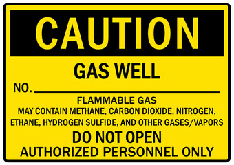 Fototapeta premium Pipeline sign and labels gas well