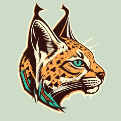 Fototapeta na wymiar Lynx lizard head Vector Logo Icon Sports Mascot flat illustration