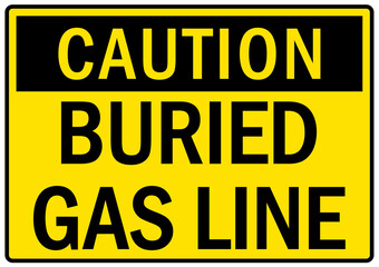 Obraz premium Pipeline sign and labels buried gas line