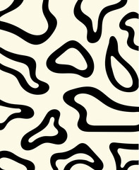 Doodle abstraction for wallpaper design. Vector Illustration with black spots on a white background