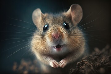 beautiful cute little mouse with expressed emotions, generative AI - obrazy, fototapety, plakaty