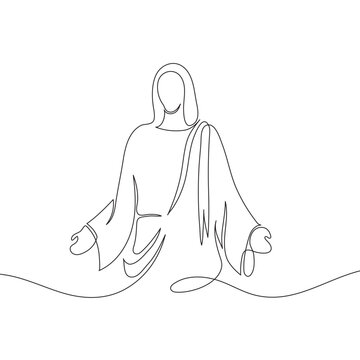 recommend clip art: One continuous line drawing the minimal hand of Jesus Christ.