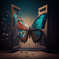 Butterfly effect concept - obrazy, fototapety, plakaty