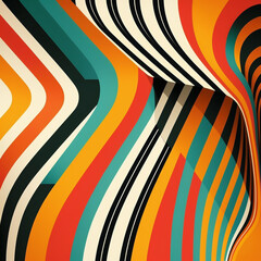 Artistic abstract colorful artwork bright stripe pattern design.