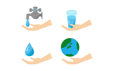 環境保護のセットイラスト