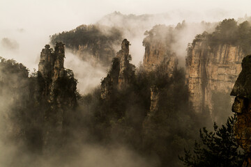 Fog in Zhangjiajie