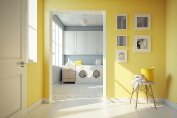 Bathroom interior with vanity nterior Design 3d Illustration Created by Generative AI