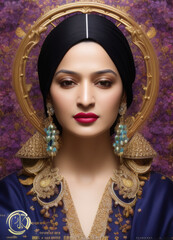 Fototapeta premium ethnic woman in hijab, Generative AI