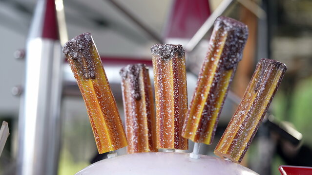 Farturas or Spanish Churros Fried Dough Sticks Sold at Festivals