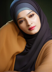 ethnic woman in hijab, Generative AI
