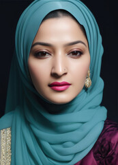 South Asian woman in hijab, Generative AI