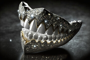 Diamond-studded dentures