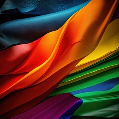 Rainbow flag, a symbol for the LGBT community, freedom and love, pride month, activism, community and freedom Concept. Generative AI