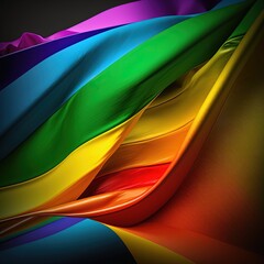 Rainbow flag, a symbol for the LGBT community, freedom and love, pride month, activism, community and freedom Concept. Generative AI