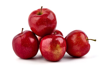 Shiny Red ripe apples, isolated on white background. High resolution image.