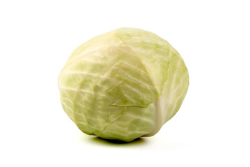Fresh organic Cabbage, isolated on white background.