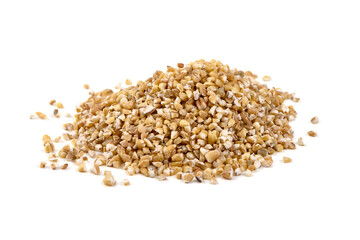 Barley groats, isolated on white background. High resolution image.
