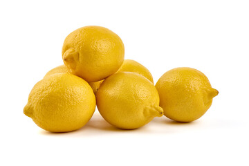 Fresh lemon, isolated on white background.