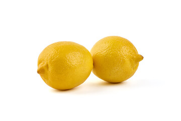Fresh lemon, isolated on white background.