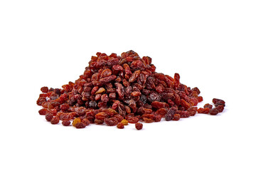 Raisins, isolated on white background.