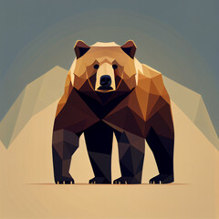 Vector illustration of an bear, created with Generative AI technology