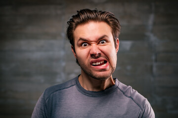 Fototapeta premium Young man emotional portrait