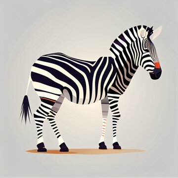 Vector illustration of an zebra, created with Generative AI technology