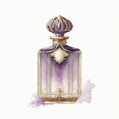 purple perfume bottle, generative ai, generative, ai