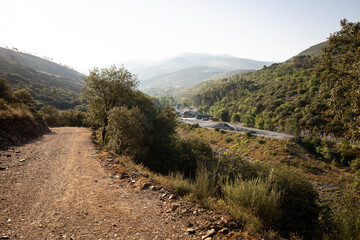 Camino de Invierno - dirt road in the mountains halfway between Pumares and Sobradelo, Carballeda de Valdeorras, Ourense, Galicia, Spain - June 2022