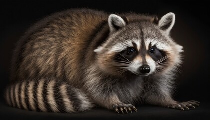 Fototapeta premium close up of a raccoon, Created with generative AI
